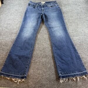 Lucky Brand Sweet Mid Rise Bootcut Jeans Blue Frayed Hem 8 29A